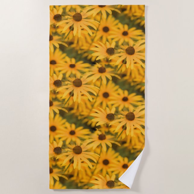 Black Eyed Susan Blooms   Beach Towel (Front)
