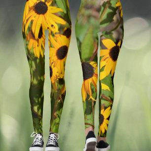 Black-Eyed Susan Bold Floral Botanical Leggings