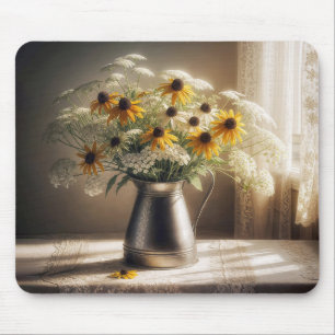 Black-eyed Susan Bouquet On Lace  Mouse Pad