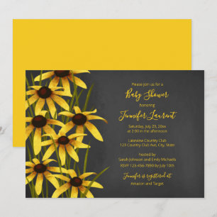 Black Eyed Susan chalkboard baby shower Invitation