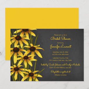 Black Eyed Susan chalkboard bridal shower Invitation