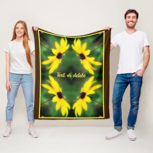 Black Eyed Susan Daisy Abstract Personalized Fleece Blanket