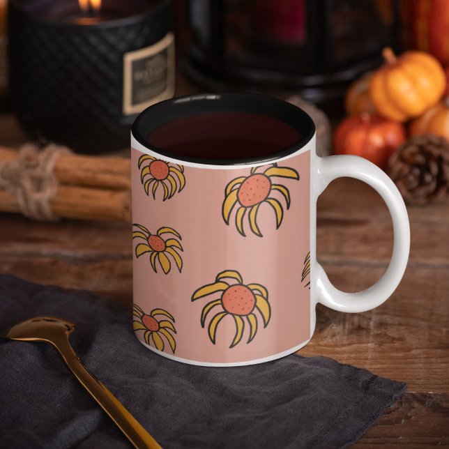Black eyed Susan daisy floral pattern Two-Tone Coffee Mug (Creator Uploaded)