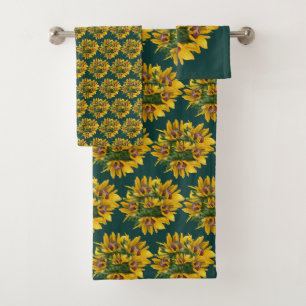 Black Eyed Susan Daisy Flower Bouquet Bath Towel Set