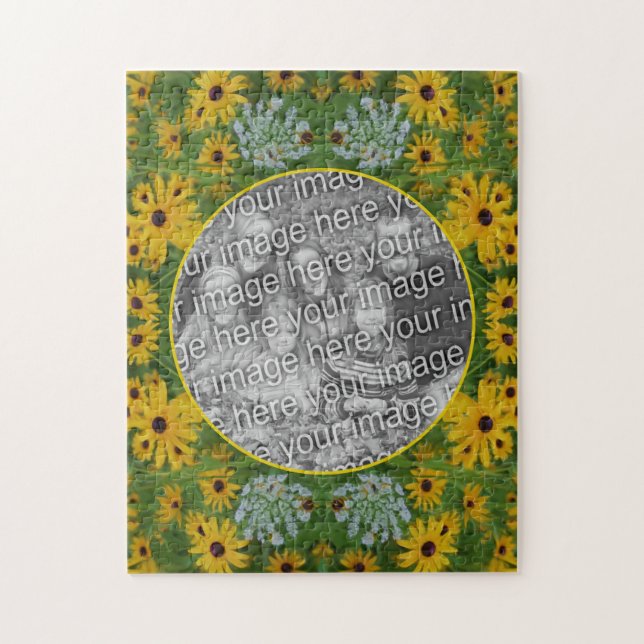 Black Eyed Susan Daisy Painting Add Your Photo Jigsaw Puzzle (Vertical)