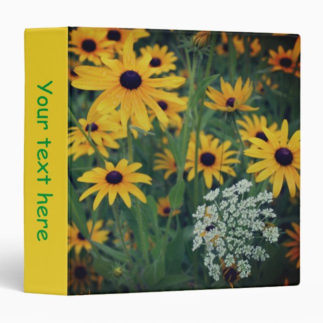 Black Eyed Susan Field Flowers Personalized Binder (Front/Spine)