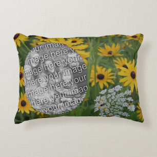 Black Eyed Susan Field Frame Add Your Photo Accent Pillow