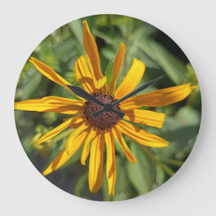 Black-Eyed Susan Floral Wall Clock Yellow Wildfl