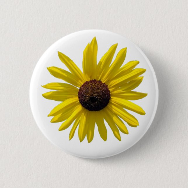 Black Eyed Susan Flower 2 Inch Round Button (Front)