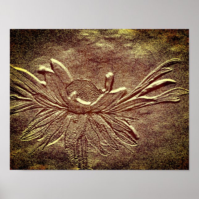 Black Eyed Susan Flower Art Sculpted Effect  Poster (Front)