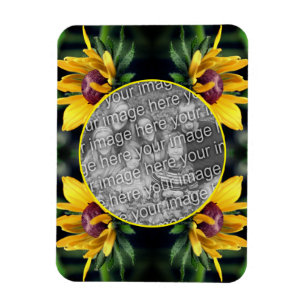 Black Eyed Susan Flower Frame Add Your Photo Magnet
