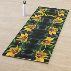 Black Eyed Susan Flower Unfolding Personalized Yoga Mat
