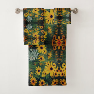 Black Eyed Susan Flowers Abstrait Motif