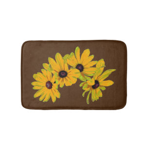 Black Eyed Susan Flowers Bath Mats