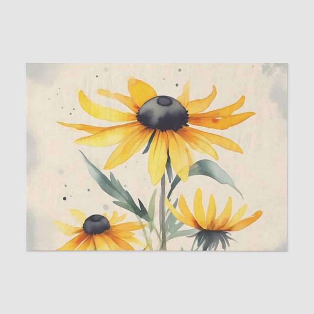 Black-Eyed Susan Flowers Tissue Paper (Front)