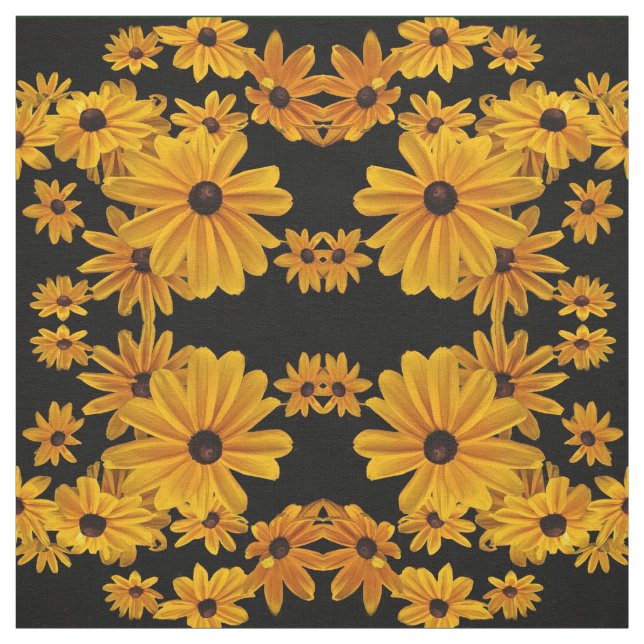 Black Eyed Susan Flowers Yellow Floral Fabric (Swatch)