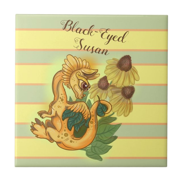 Black-Eyed Susan~lil dragon garden Tile (Front)