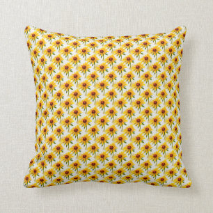 Black-Eyed Susan Photo Wallpaper Pattern Throw Pillow