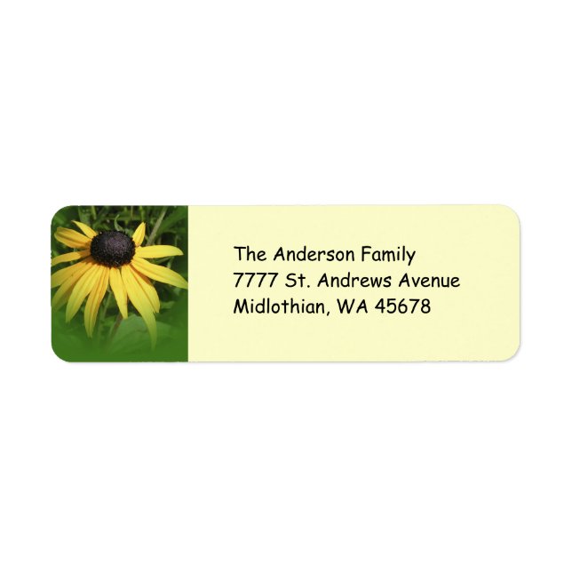 Black Eyed Susan Return Address Label (Front)
