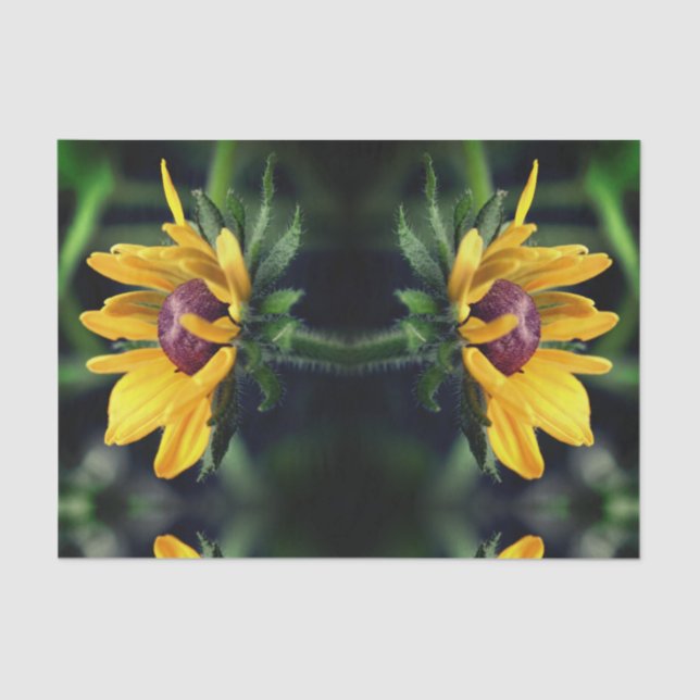 Black Eyed Susan Unfolding Abstract Decoupage Tissue Paper (Front)