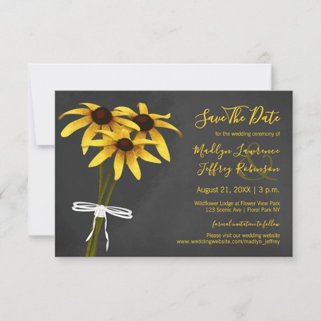 Black Eyed Susan wedding Save The Date (Front)