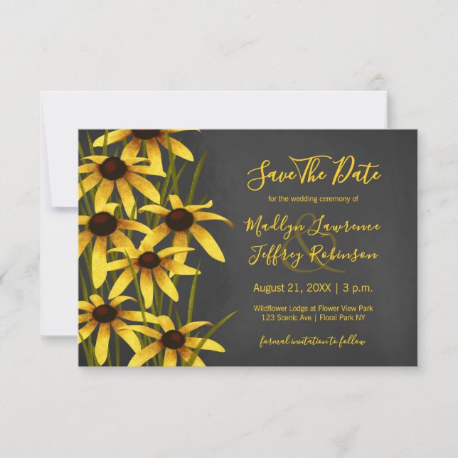 Black Eyed Susan wedding Save The Date (Front)
