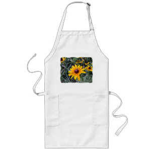 Black-Eyed Susan White Gardening Apron
