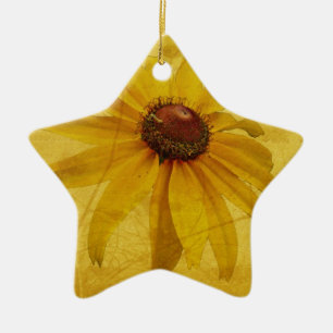 Black-Eyed Susan Wildflower Ceramic Ornament
