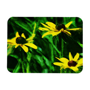 Black Eyed Susan Wildflowers Abstract Magnet