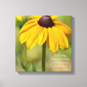 Black Eyed Susan with Quote by Rumi Canvas Print