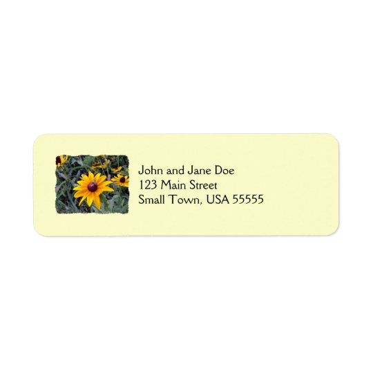 Black-Eyed Susan Yellow Return Address Labels