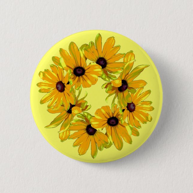 Black-eyed Susans 2 Inch Round Button (Front)