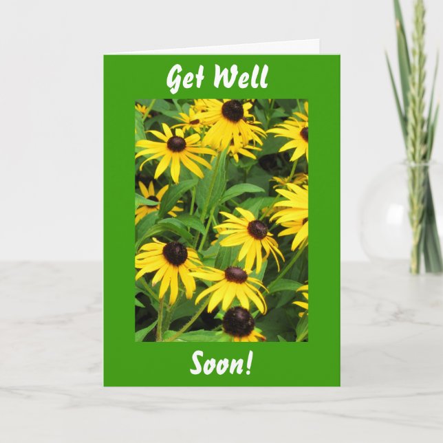 Black Eyed Susans, Get Well, Soon! Card (Front)