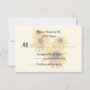 Black Eyed Susans Heart RSVP Card