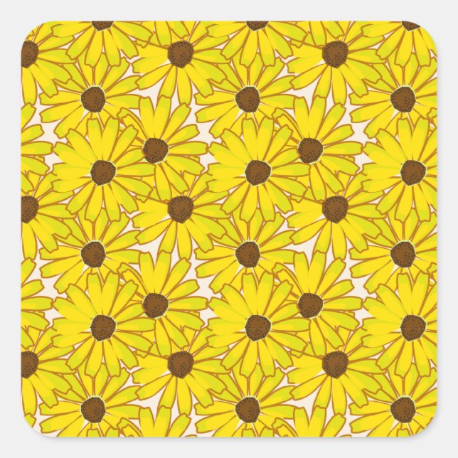 Black Eyed Susan's Square Sticker (Front)