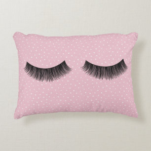 Black Eyelashes On Polka Dots   Accent Pillow