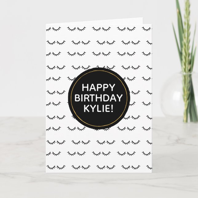 Black Eyelashes Personalized Card (Front)