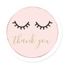Black Eyelashes Rose Gold Pink Thank you