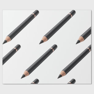 Black Eyeliner Pencil Makeup Illustration Wrapping Paper