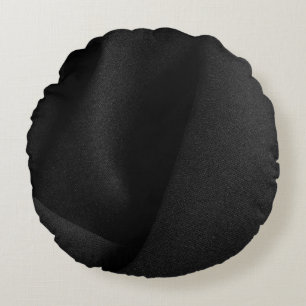 Black fabric material round pillow