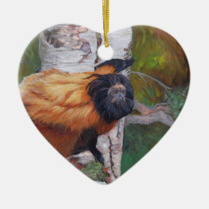 Black-faced Lion Tamarin Ceramic Ornament