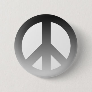 Black Fade CND Peace Symbol on White 2 Inch Round Button