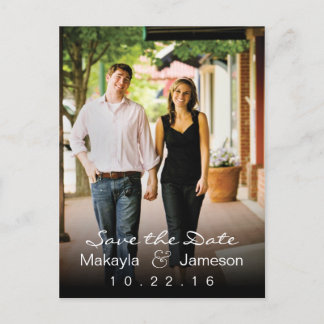 Black Fade Photo Save the Date Postcard
