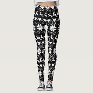 Black Fair Isle Print (Or Choose Colour) Leggings