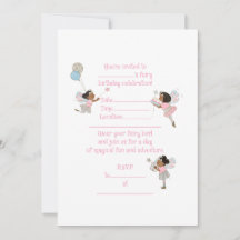 Black Fairies Birthday Invitation