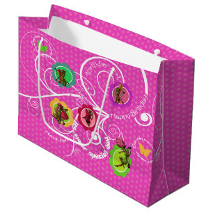 Black Fairies Birthday Large Gift Bag
