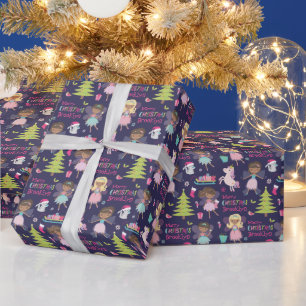 Black Fairy Christmas Personalized  Wrapping Paper
