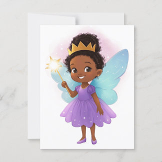 Black Fairy Girl Postcard 