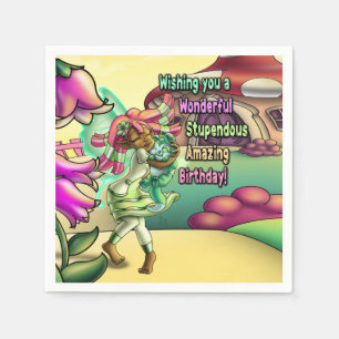 Black Fairy Lovely Birthday Napkin