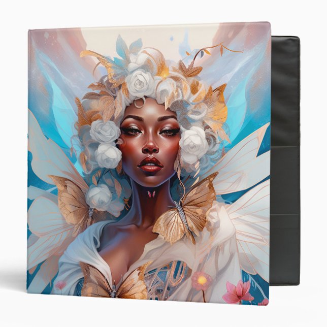 Black Fairy Queen Fantasy Art Binder (Front/Inside)